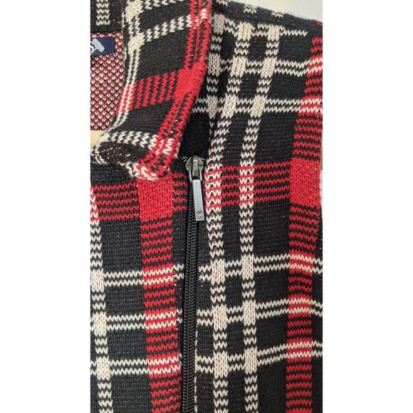 NWT Chaps Knitted Plaid Red/Black Vest Sweater Size S - Picture 5 of 9